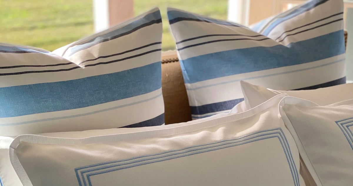 Harbor Stripe Shams and Pillows - Available in Two Colors