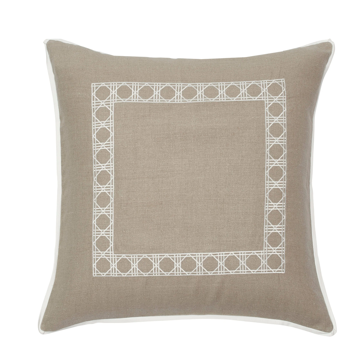 Custom Washed Belgium Linen Embroidered Euro Sham - Available in Six Colors